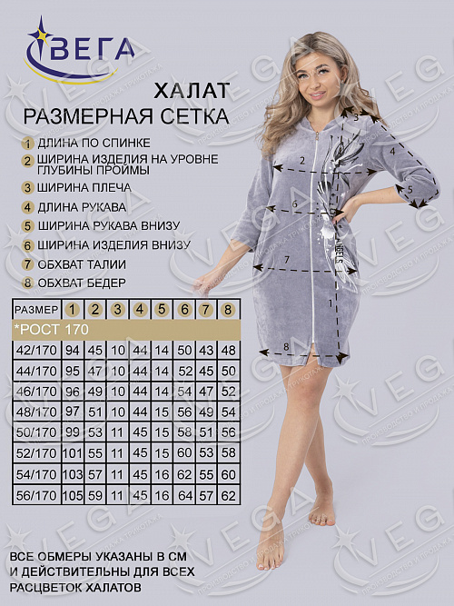 картинка Халат женский 208-1 от магазина Одежда+